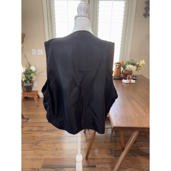 SANTA FE Women 3X Leather Suede Vest Fringe Bohemian Black Button Up Sleeveless - Picture 4 of 9